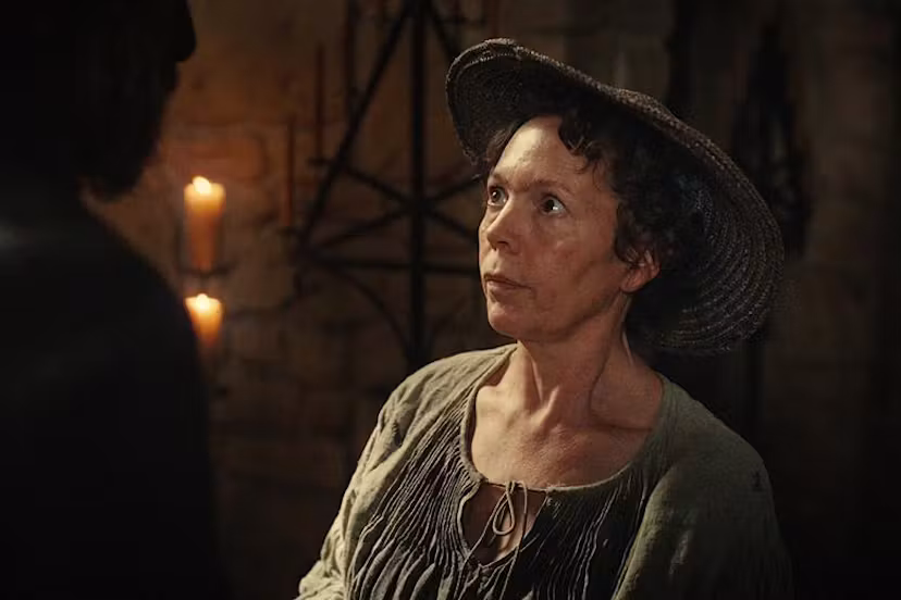 Olivia Colman as the Fisherwoman in 'Wicker'.