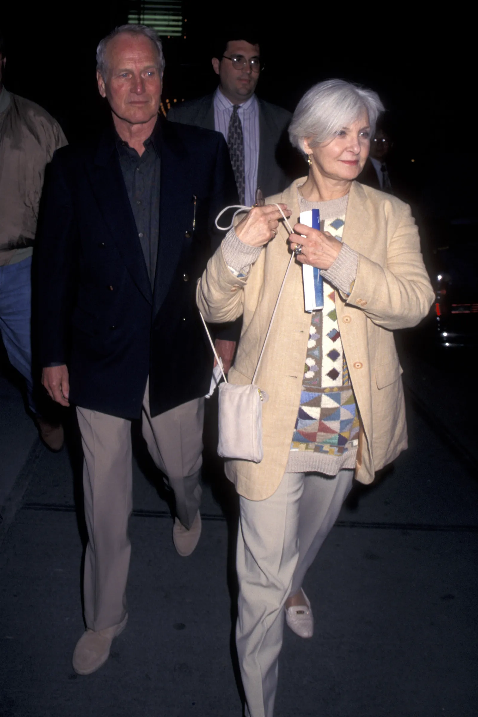 Image may contain Paul America Joanne Woodward Blazer Clothing Coat Jacket Person Accessories Bag and Handbag