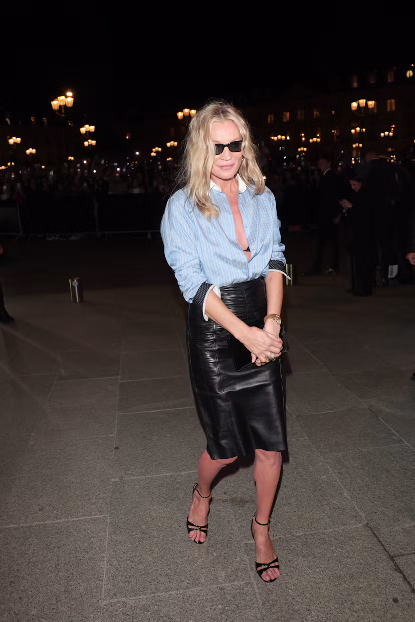 PARIS, FRANCE - SEPTEMBER 30: Kate Moss attends TOM FORD Défilé Spring/Summer 2027 as part of Paris ...