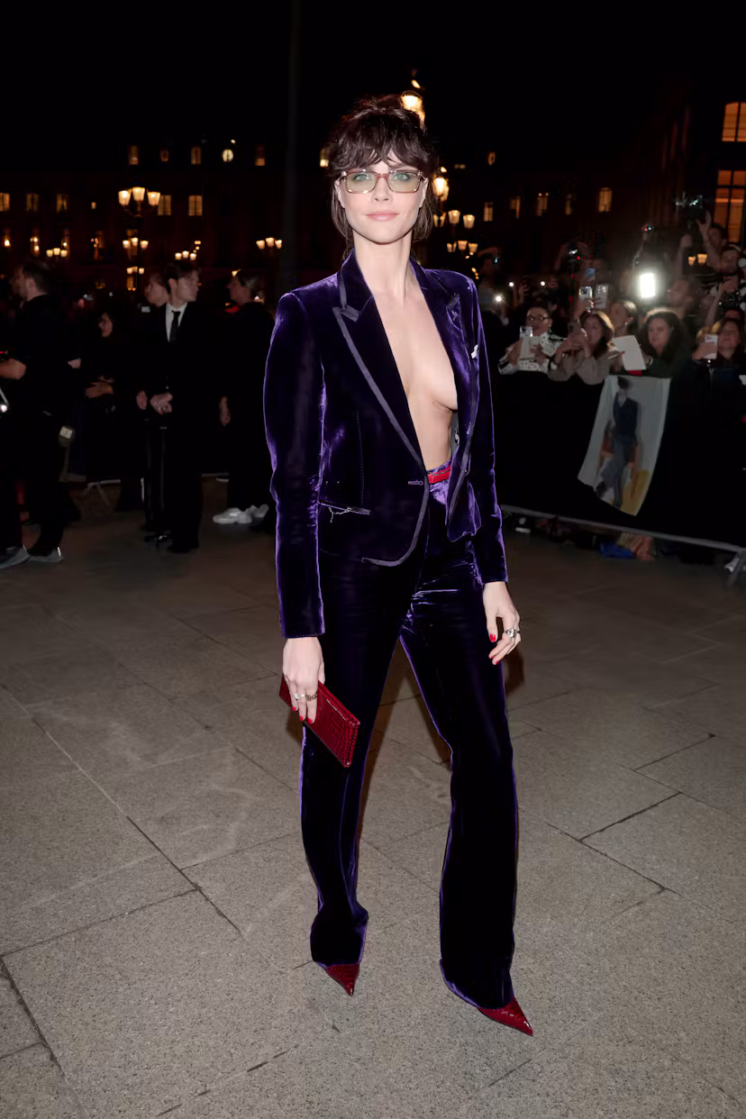 PARIS, FRANCE - SEPTEMBER 30: Cara Delevingne attends TOM FORD Défilé Spring/Summer 2027 as part of ...