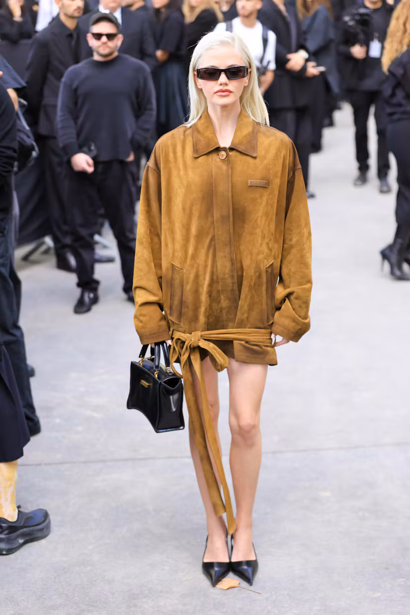 PARIS, FRANCE - OCTOBER 01: Hayes Warner attends the Balenciaga Womenswear Spring/Summer 2027 show a...