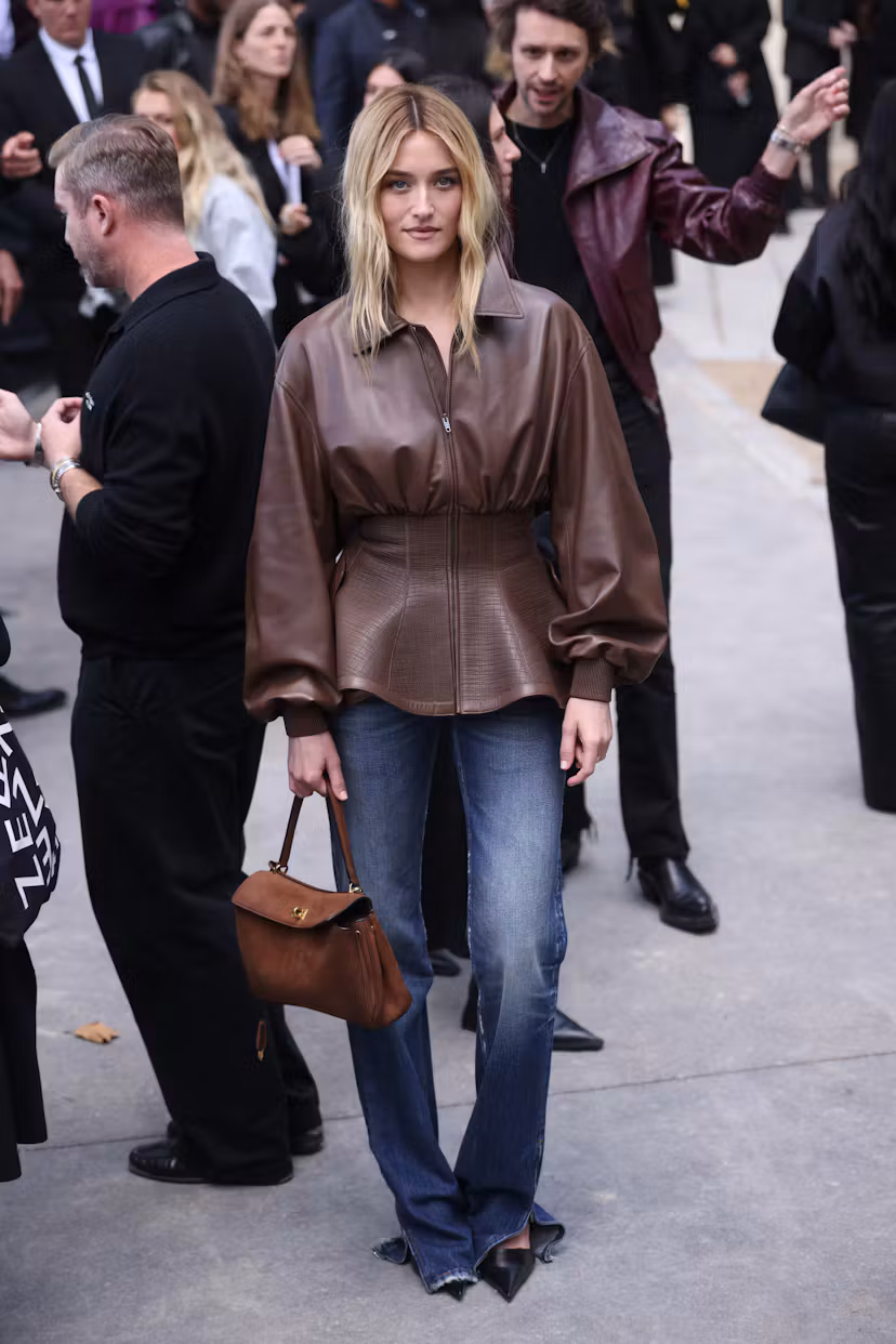 PARIS, FRANCE - OCTOBER 01: Sarah Pidgeon attends Balenciaga during Day Four of Paris Fashion Week -...