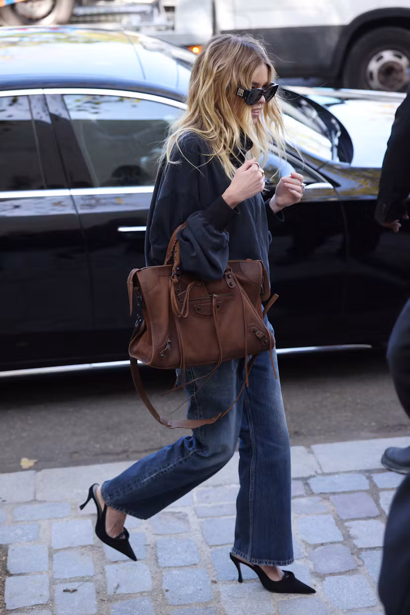 PARIS, FRANCE - OCTOBER 01: Milly Alcock attends Balenciaga during Day Four of Paris Fashion Week - ...