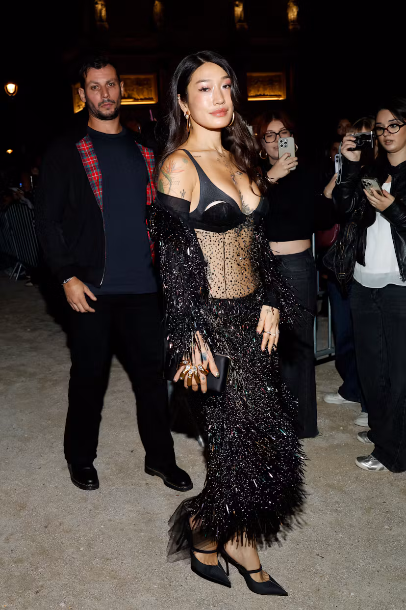 PARIS, FRANCE - OCTOBER 01: Peggy Gou is seen outside Schiaparelli during Day Four of Paris Fashion ...