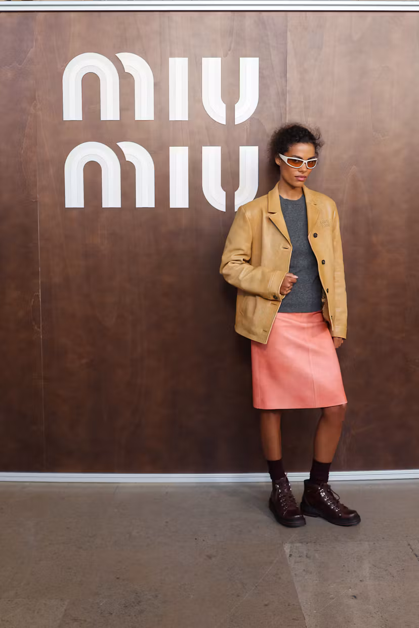 PARIS, FRANCE - OCTOBER 04: Tina Kunakey attends the Miu Miu Womenswear Spring/Summer 2027 show as p...