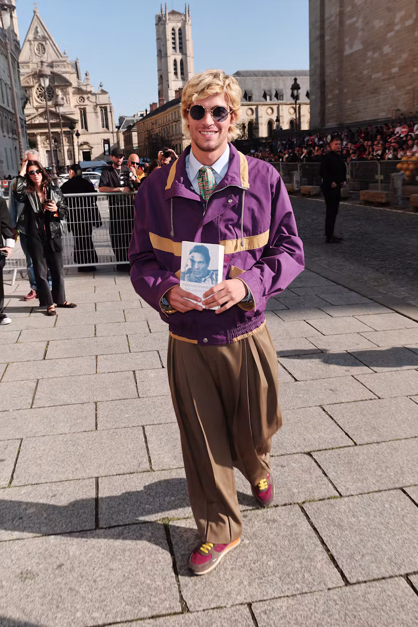 PARIS, FRANCE - OCTOBER 04: Lorenzo Zurzolo arrives at the Valentino 