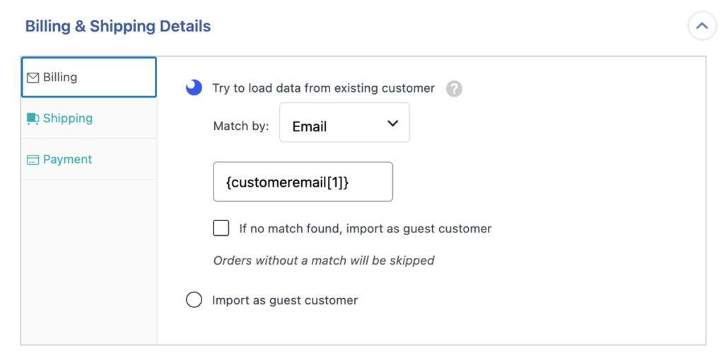 match order by customer email