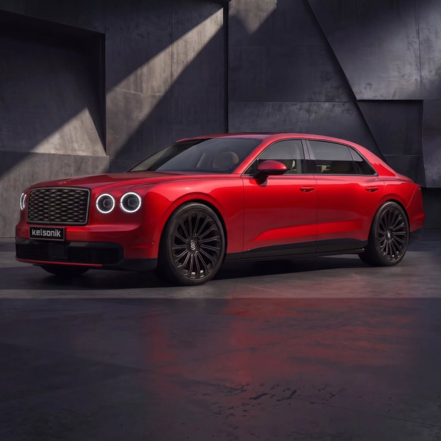 Rendering: New Bentley Flying Spur Gets Double Round Headlights and Torcal Elements in Some Places