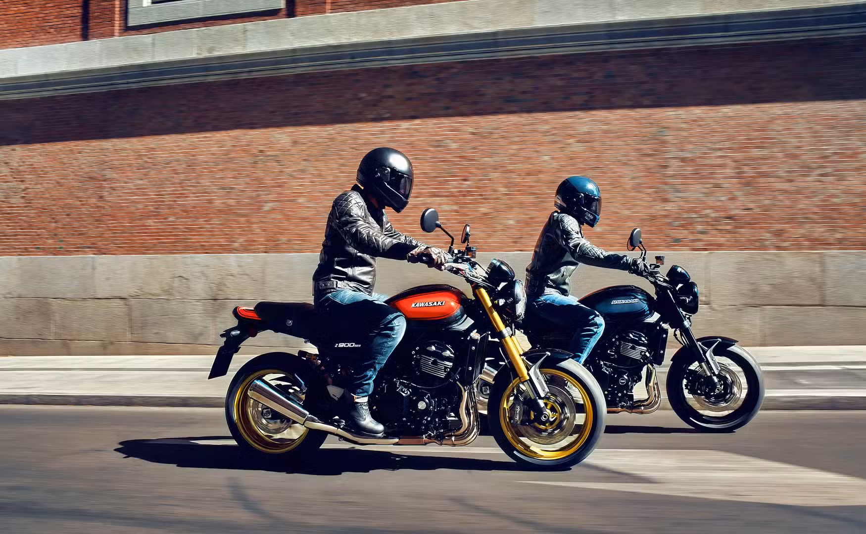 2026 Kawasaki Z900RS and SE side pan action shot
