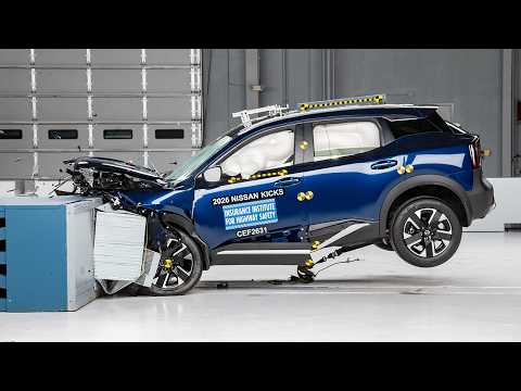2026 Nissan Kicks updated moderate overlap IIHS crash test thumbnail