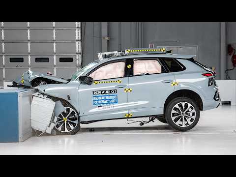 2026 Audi Q3 updated moderate overlap IIHS crash test thumbnail