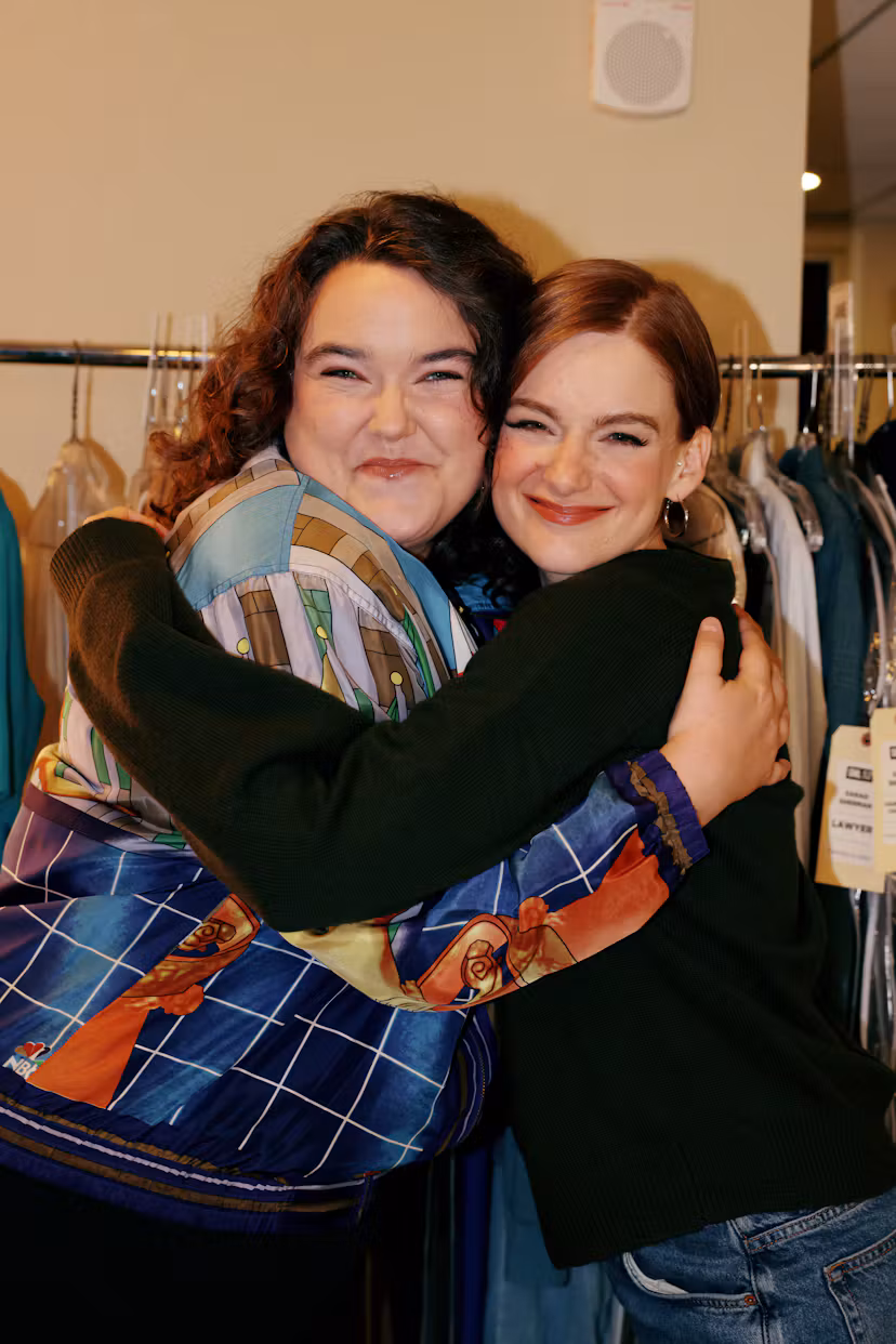 SATURDAY NIGHT LIVE -- Episode 1905 -- Pictured: (l-r) Grace Reiter and Ashley Padilla backstage on ...