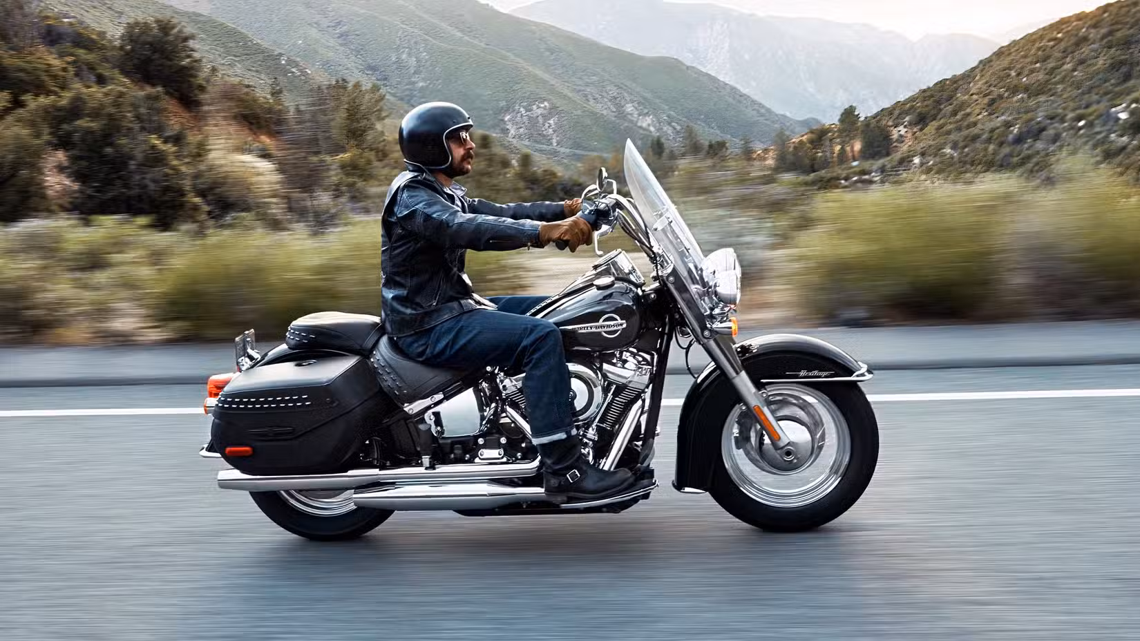 Rider Enjoying A Cruise On A 2018 Harley-Davidson Heritage Classic