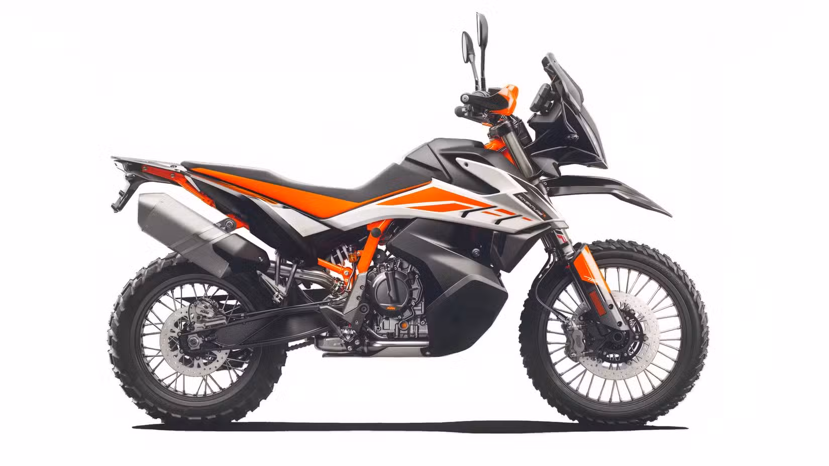 2019 KTM 790 Adventure R side shot parked in studio