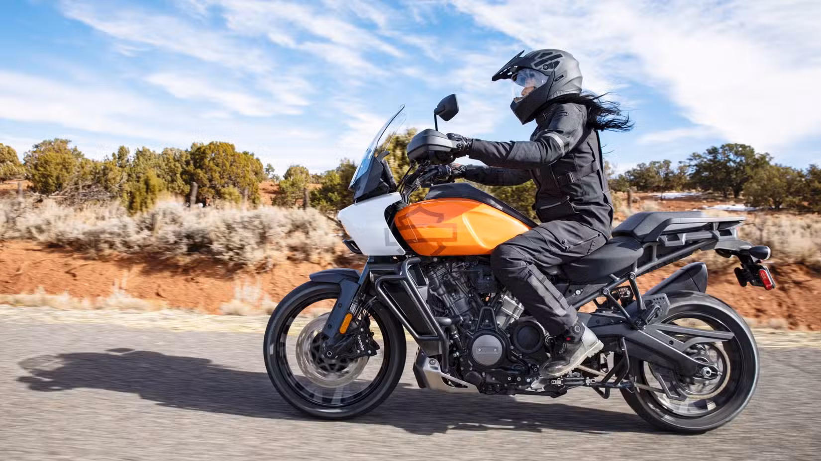 A rider cruising on the 2021 Harley-Davidson Pan America 1250 Special