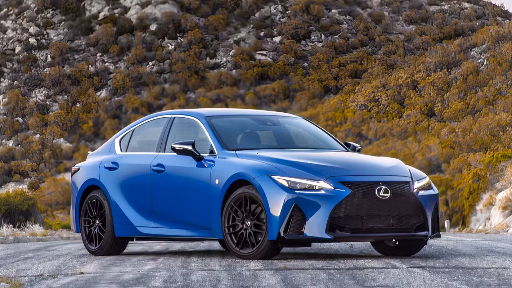 2021 Lexus IS Front 3/4 parked on the road