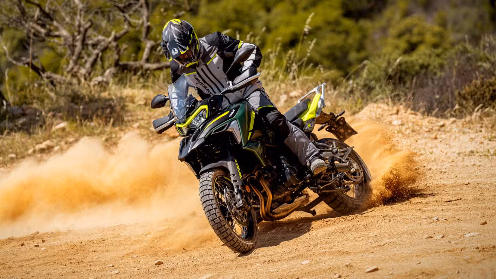 2026 Benelli TRK 702X off-roading front third quarter cinematic shot