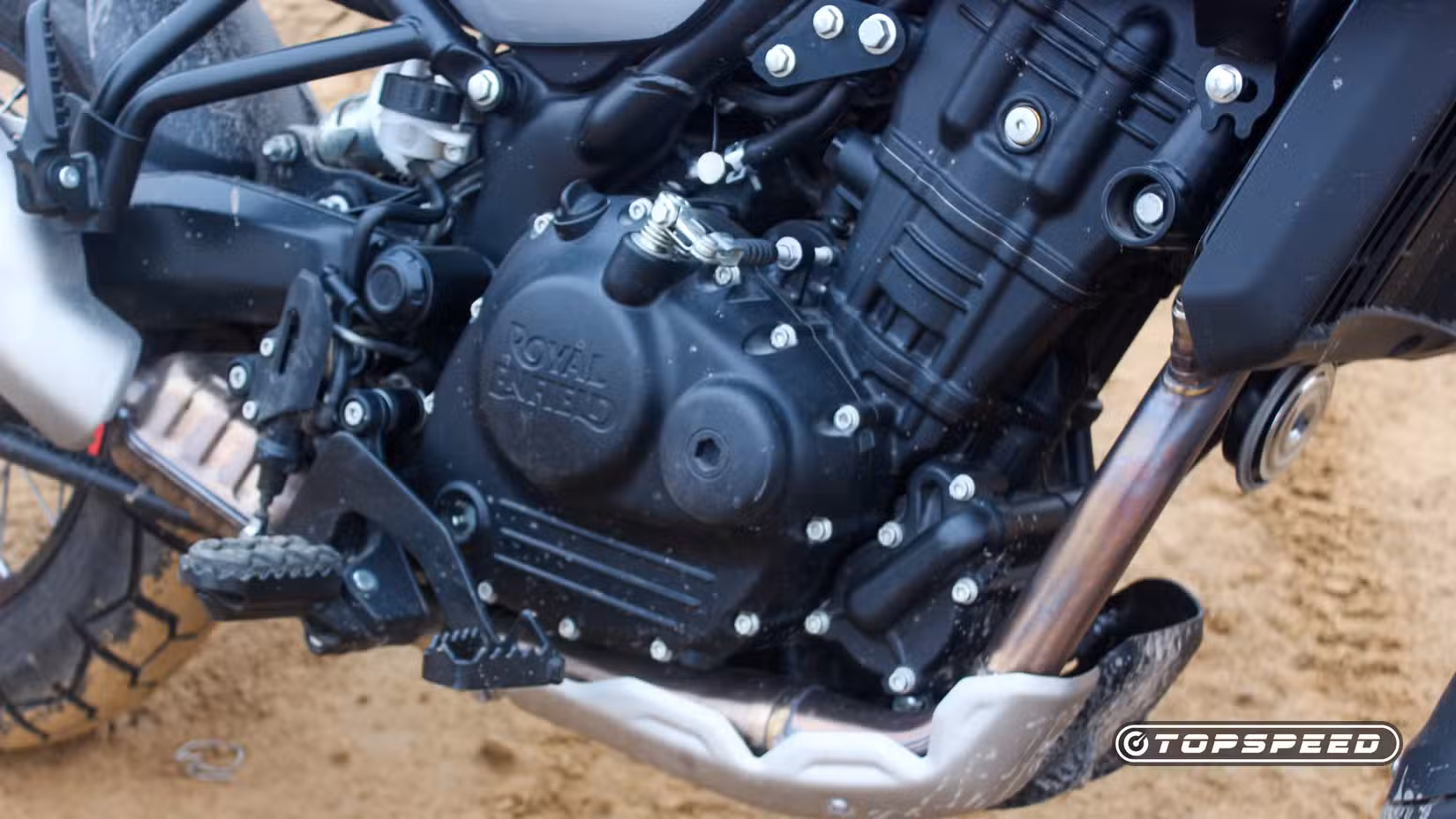 Closeup Shot Of The 2024 Royal Enfield Himalayan's Engine