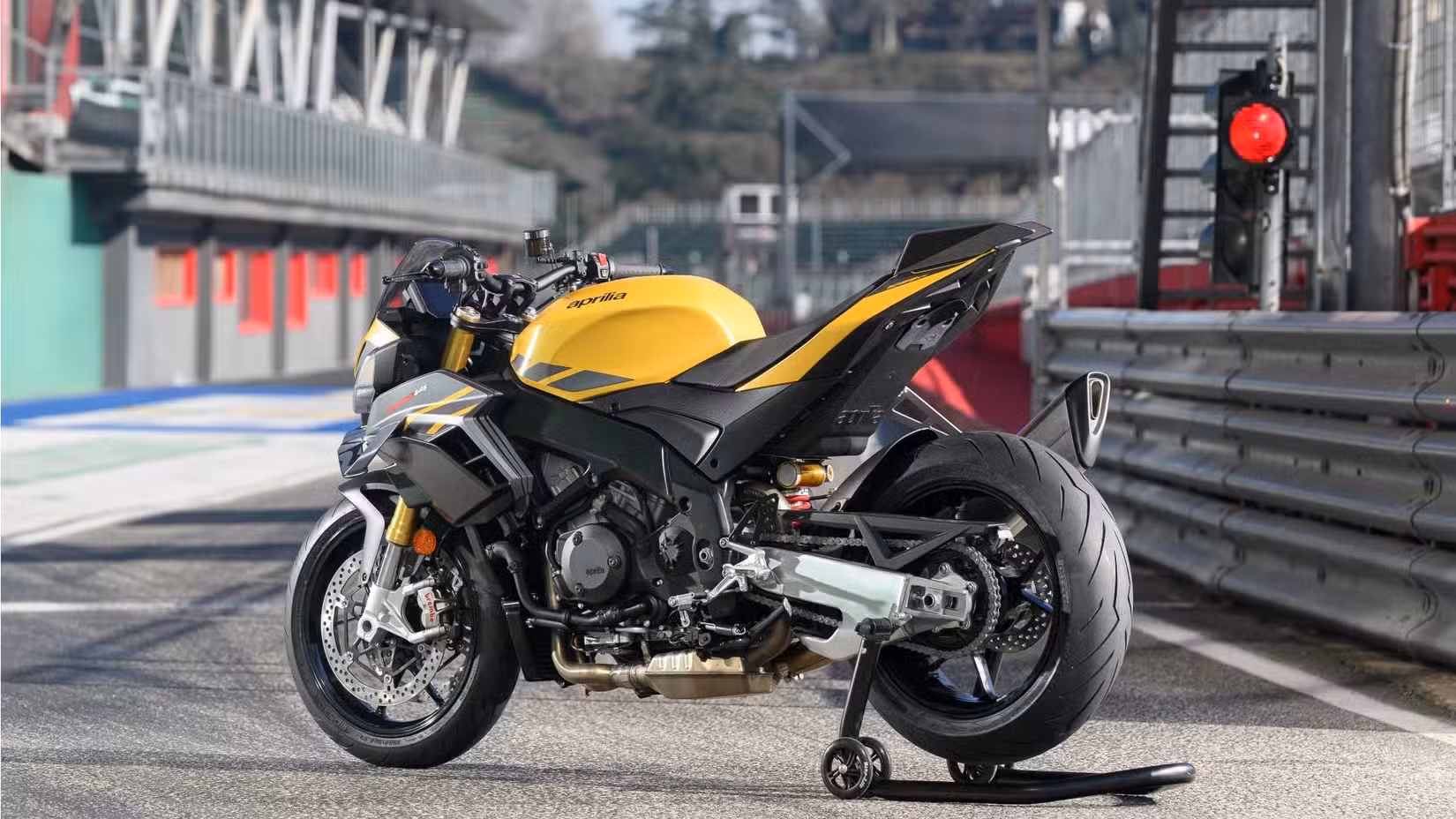 2025 Aprilia Tuono V4 1100 Rear Quarter Studio Image