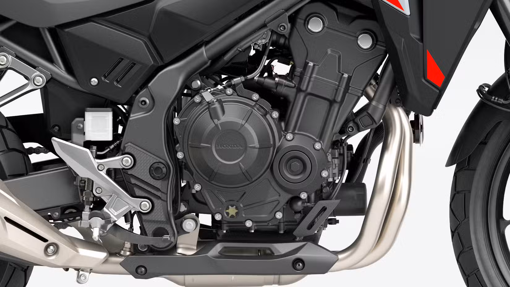 2026 Honda NX500 engine close-up detail shot