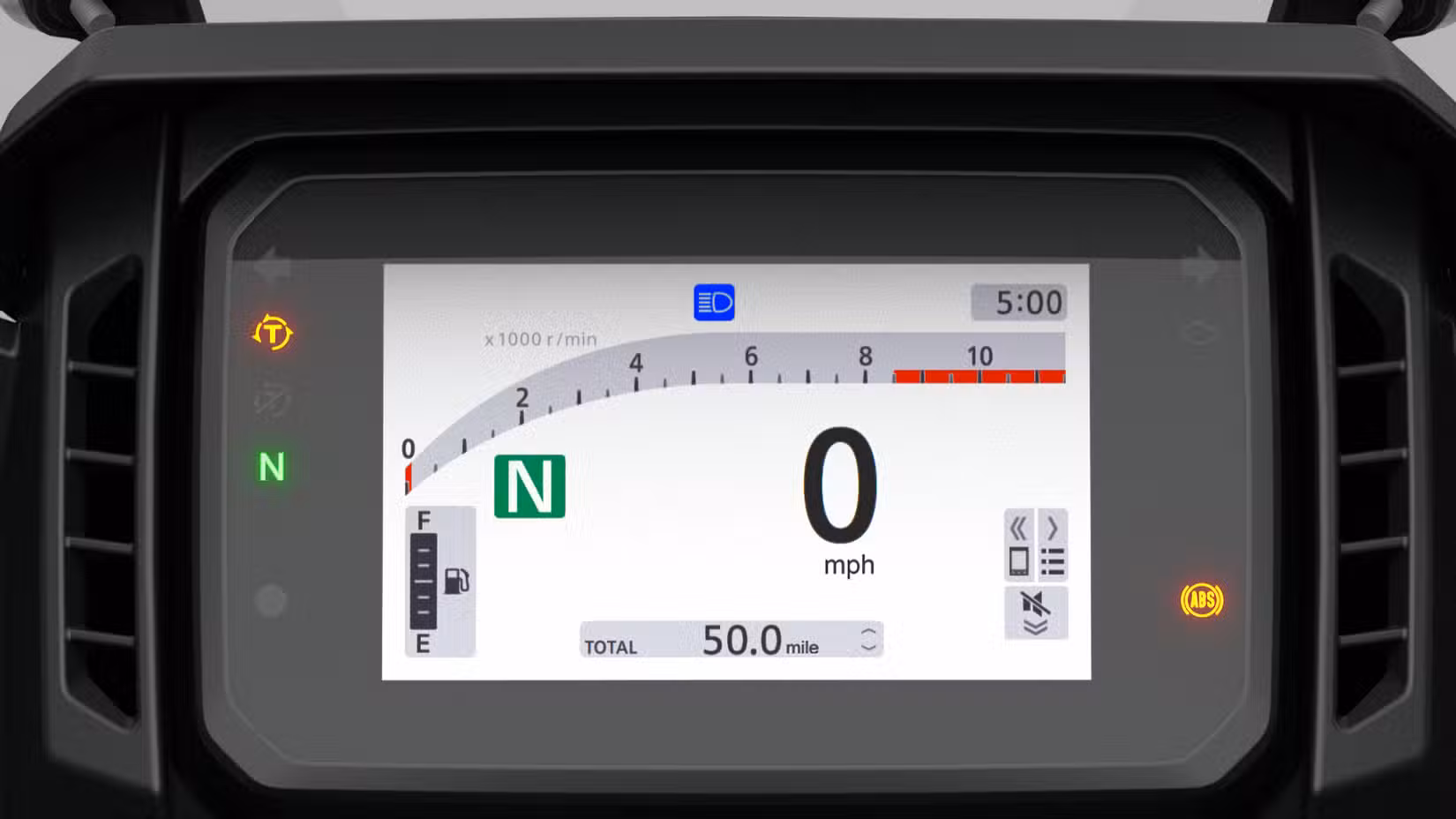 2026 Honda NX500 instrument panel close-up detail