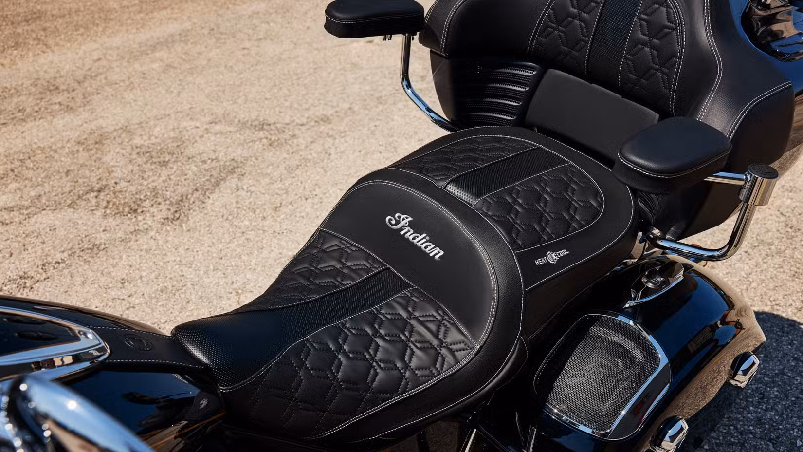 2025 Indian Roadmaster Elite Rider And PIllion Seat Closeup Shot