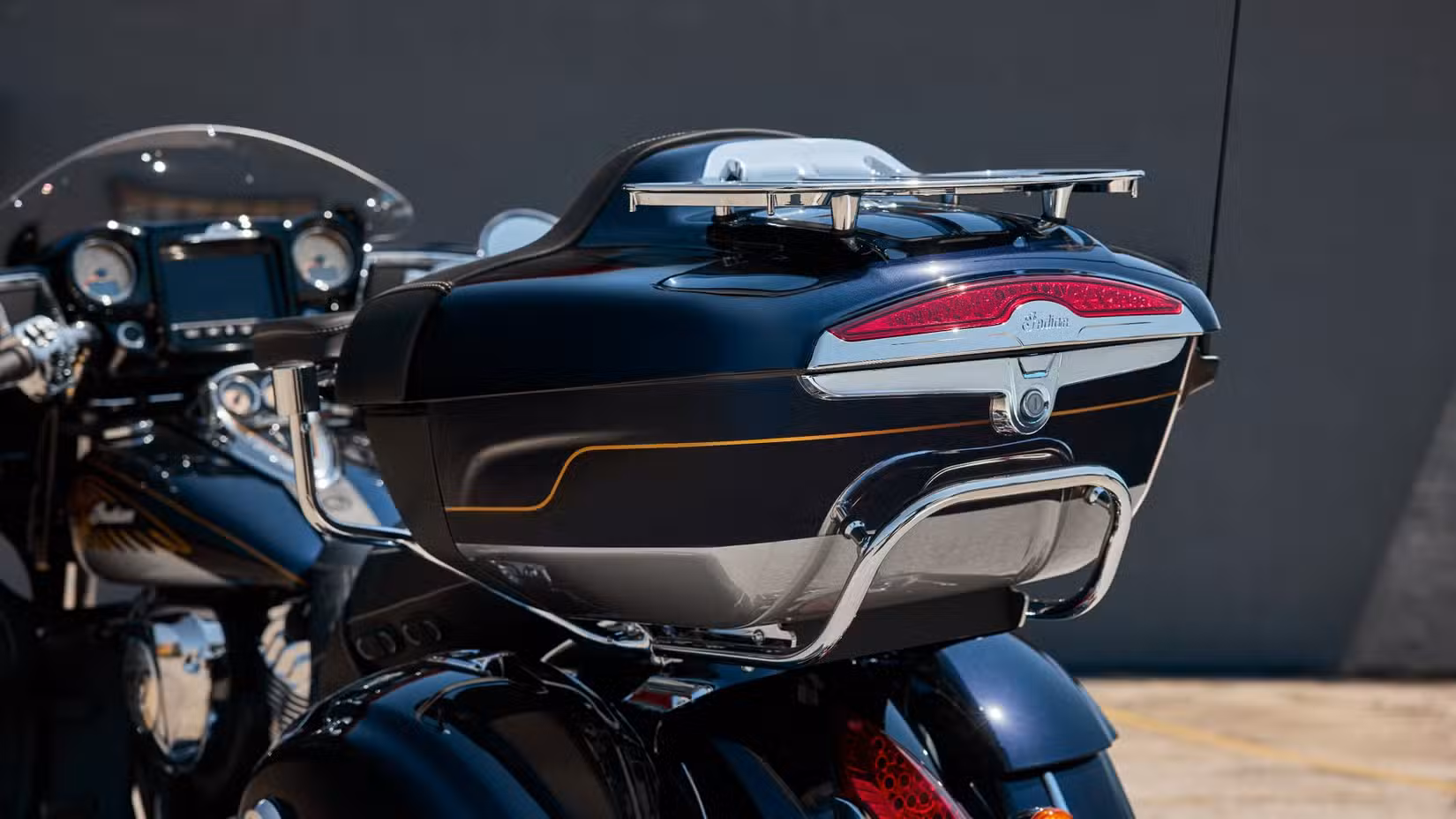 2025 Indian Roadmaster Top Box Closeup Shot