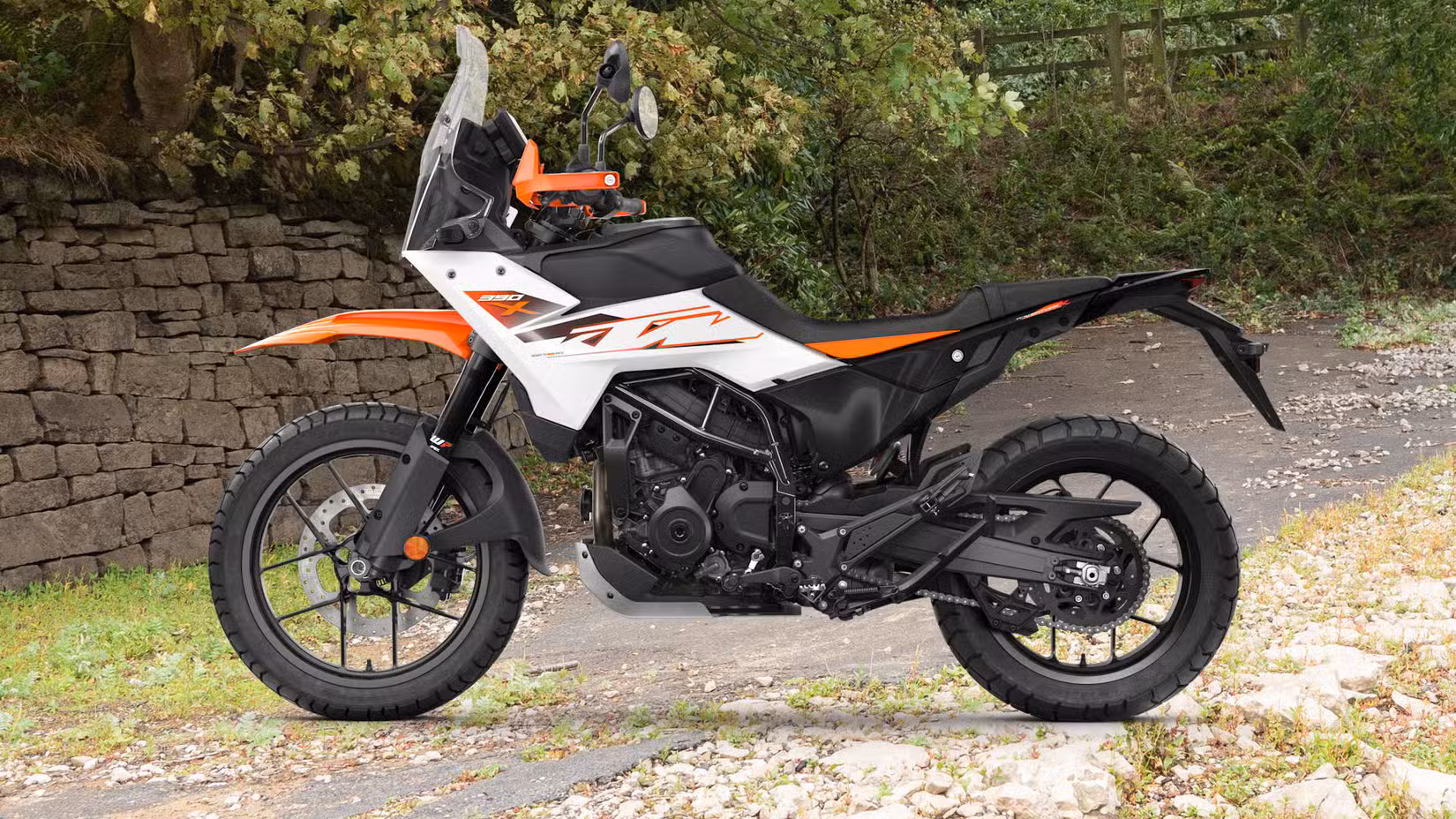 2025 KTM 390 Adventure X static profile shot