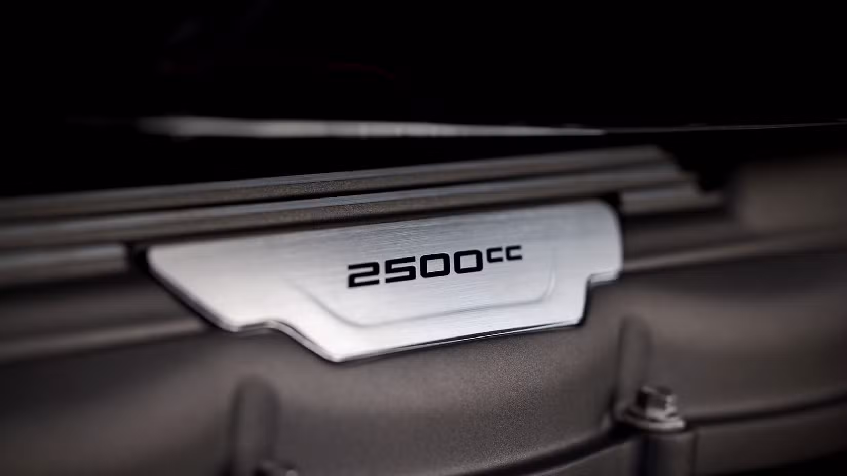 Closeup shot of a Triumph Rocket 3 Storm GT Engine Plaque