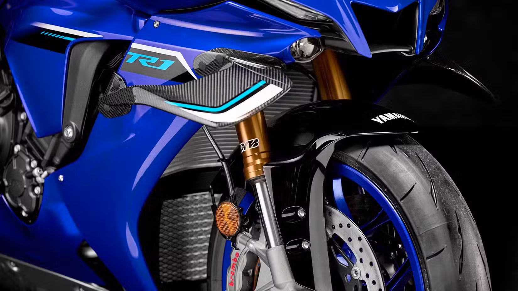2025 Yamaha YZF-R1 close-up shot of the brakes
