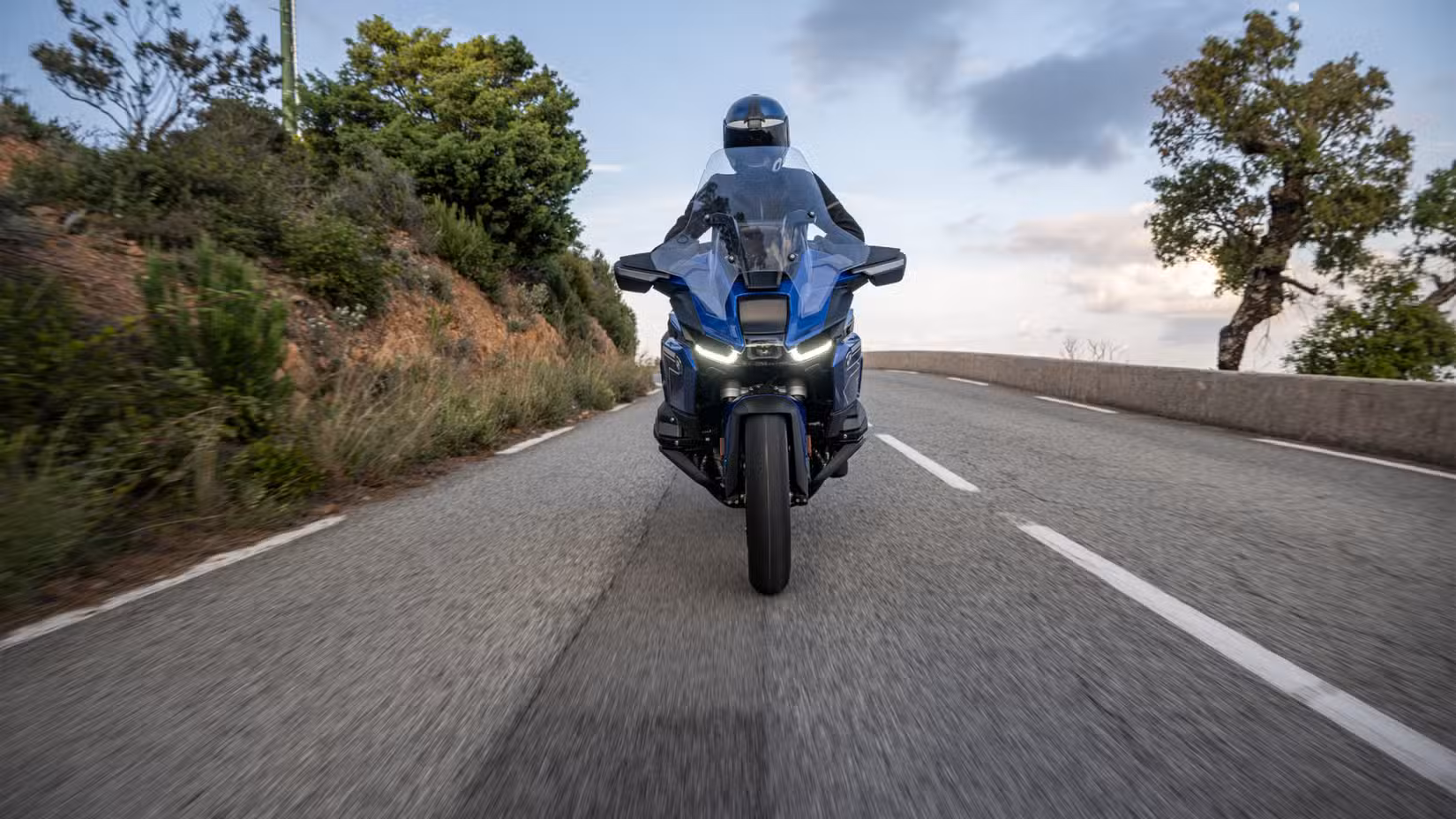 Front view of BMW R 1300 RT on smooth tarmac