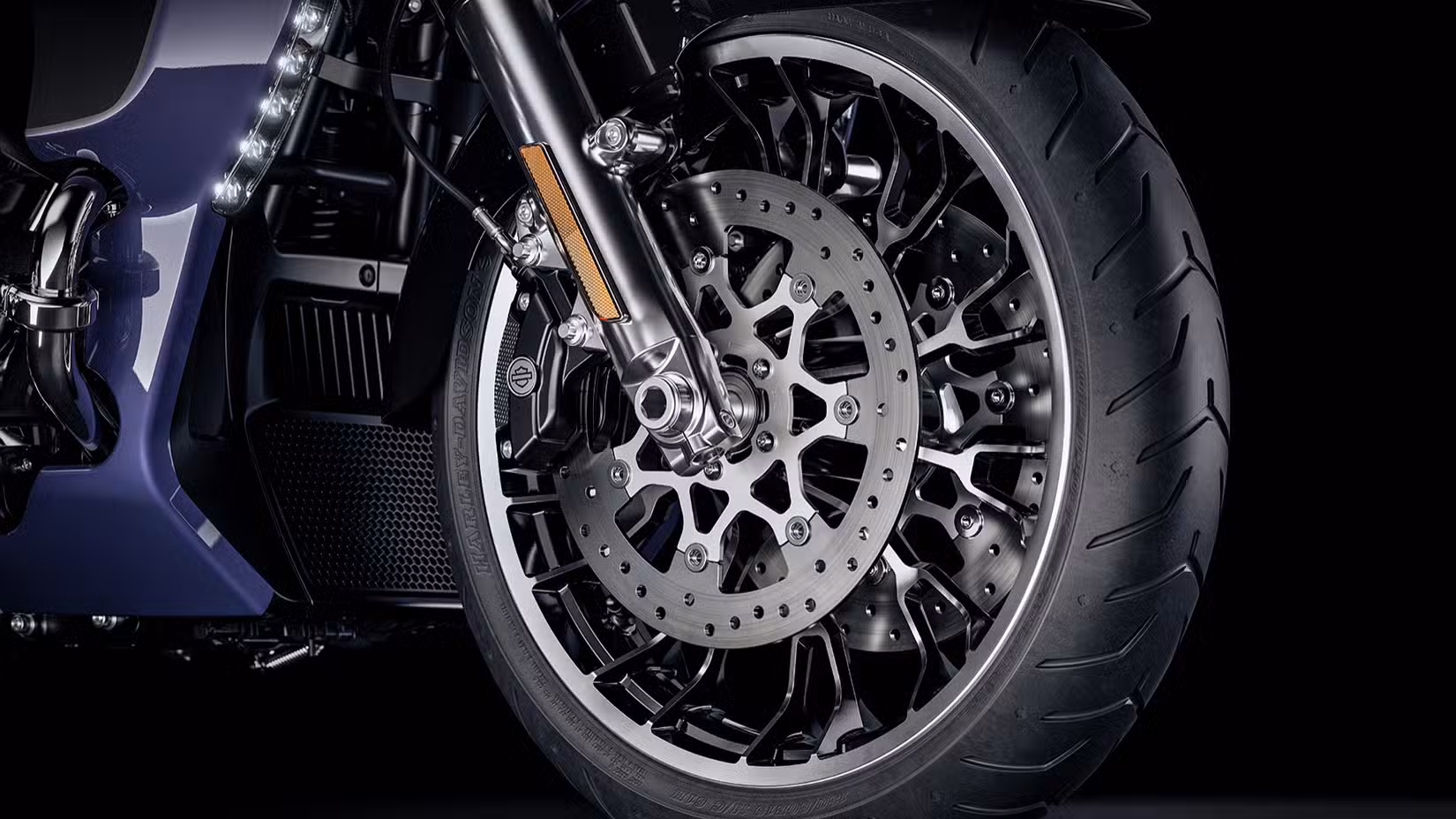 2026 Harley-Davidson Road Glide Limited front wheel close-up detail