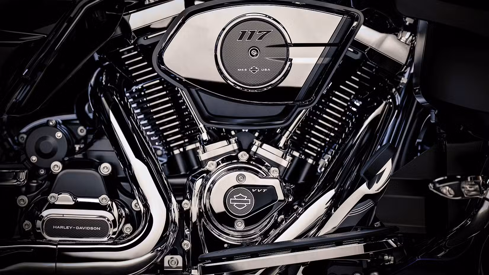 2026 Harley-Davidson Road Glide Limited Milwaukee-Eight 117 VVT engine close-up detail