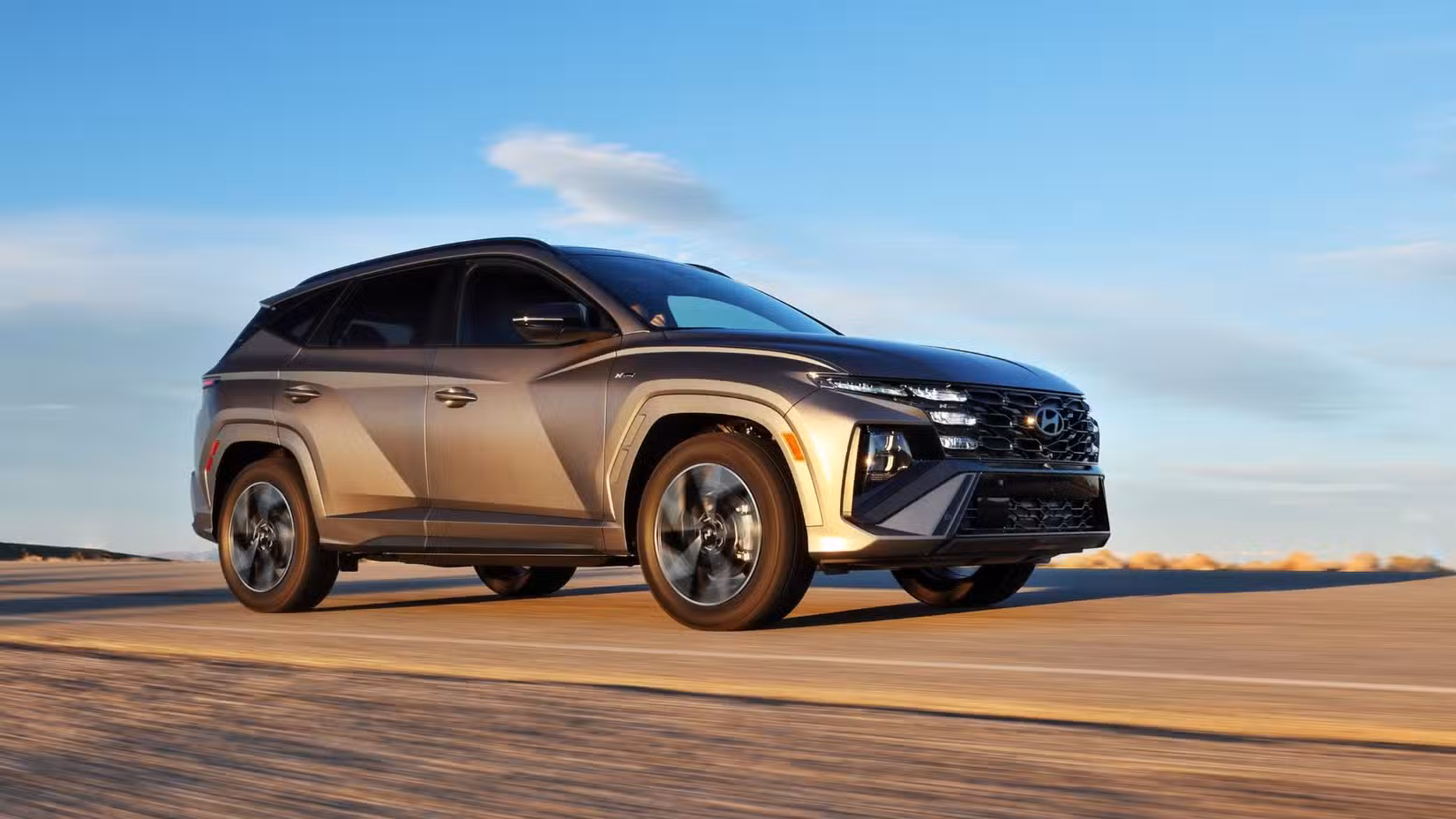 2026 Hyundai Tucson Hybrid low front action shot