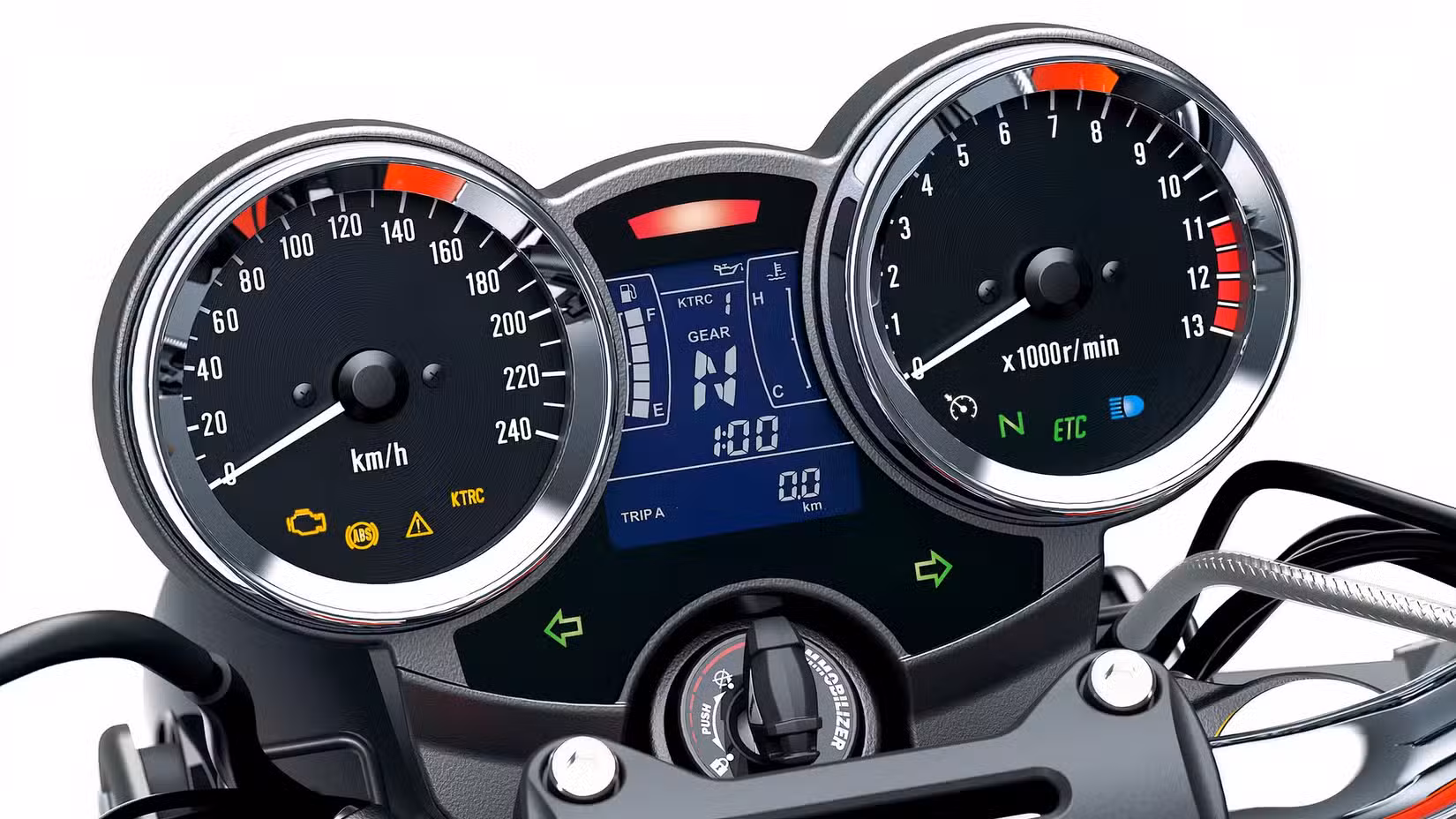 2026 Kawasaki Z900RS retro-inspired instrument cluster