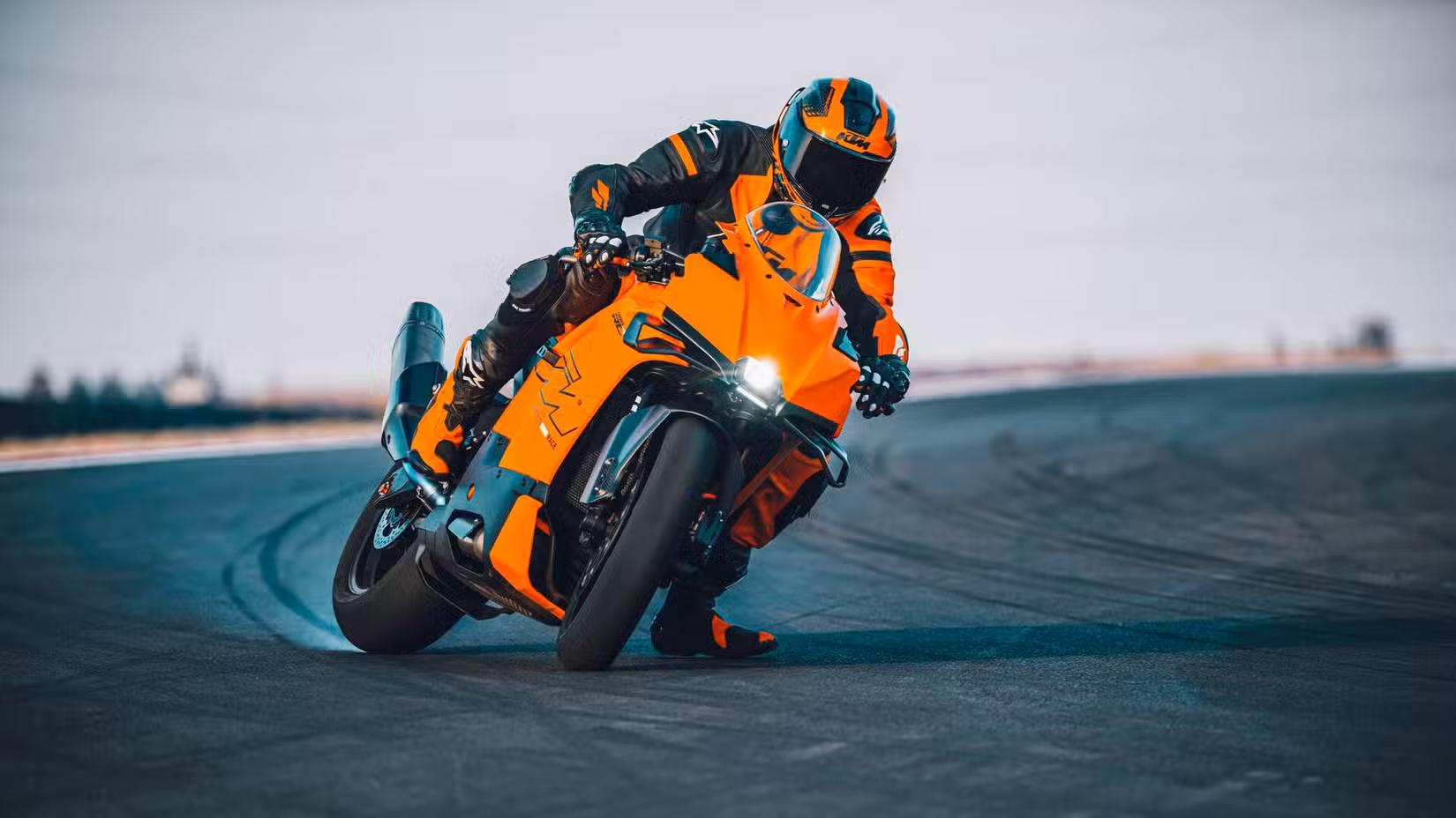 2026 KTM 990 RC R Rear Brake Slide Into A Corner On Track