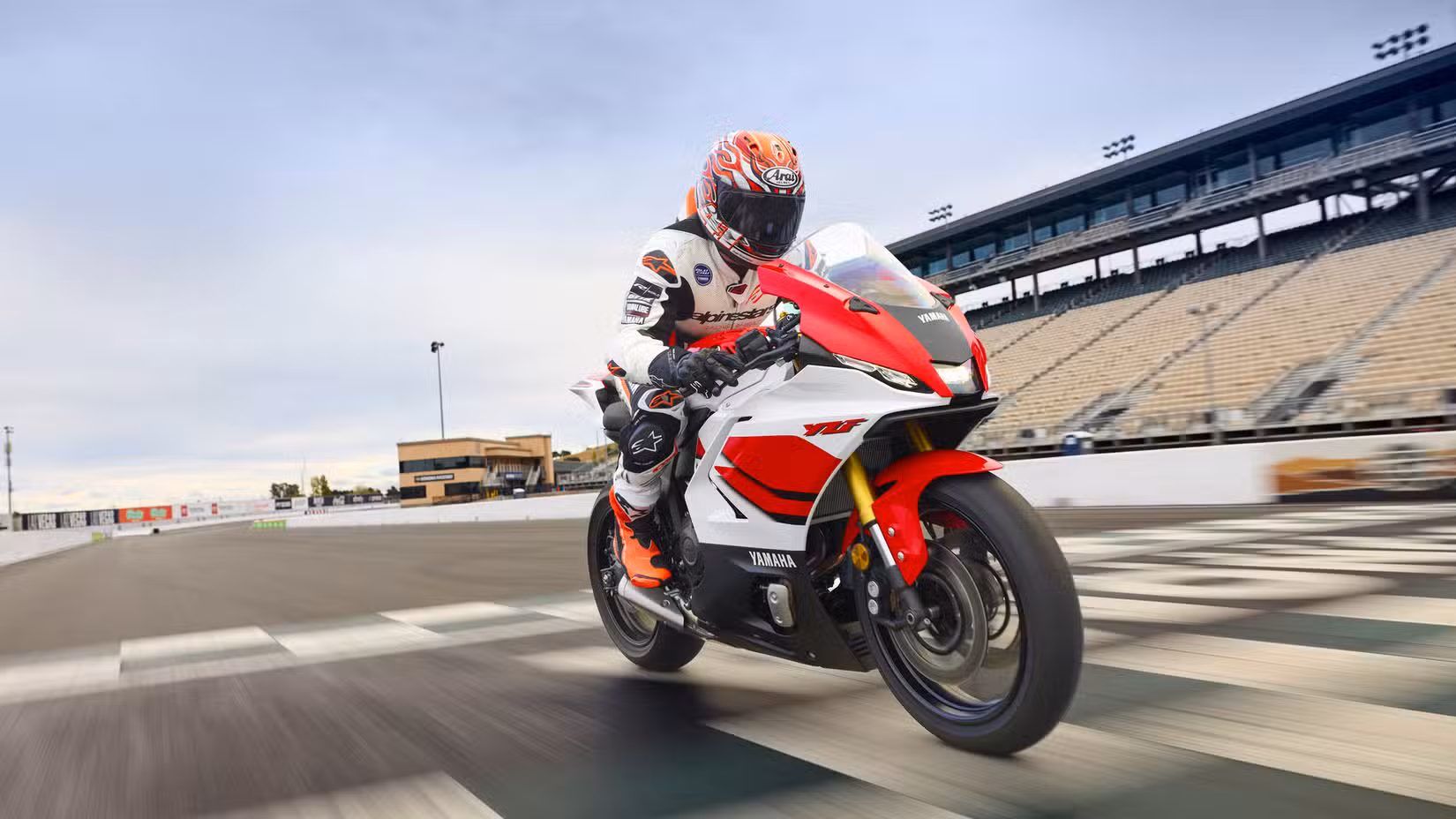 An action shot of the 2026 Yamaha YZF-R7 on a circuit