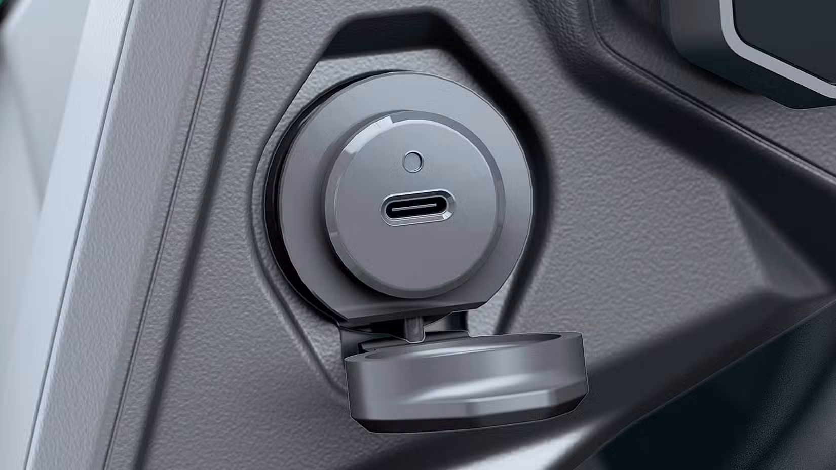 2027 Kawasaki Versys 900 SE LT USB charging port close-up detail