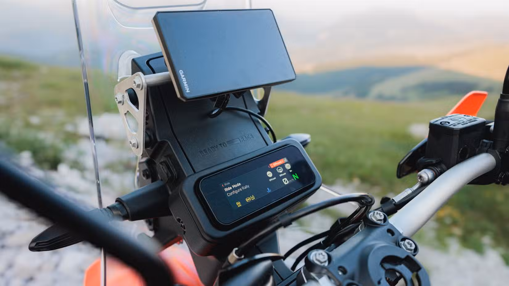 2027 KTM 690 Rally LCD dash and GPS navigation screen