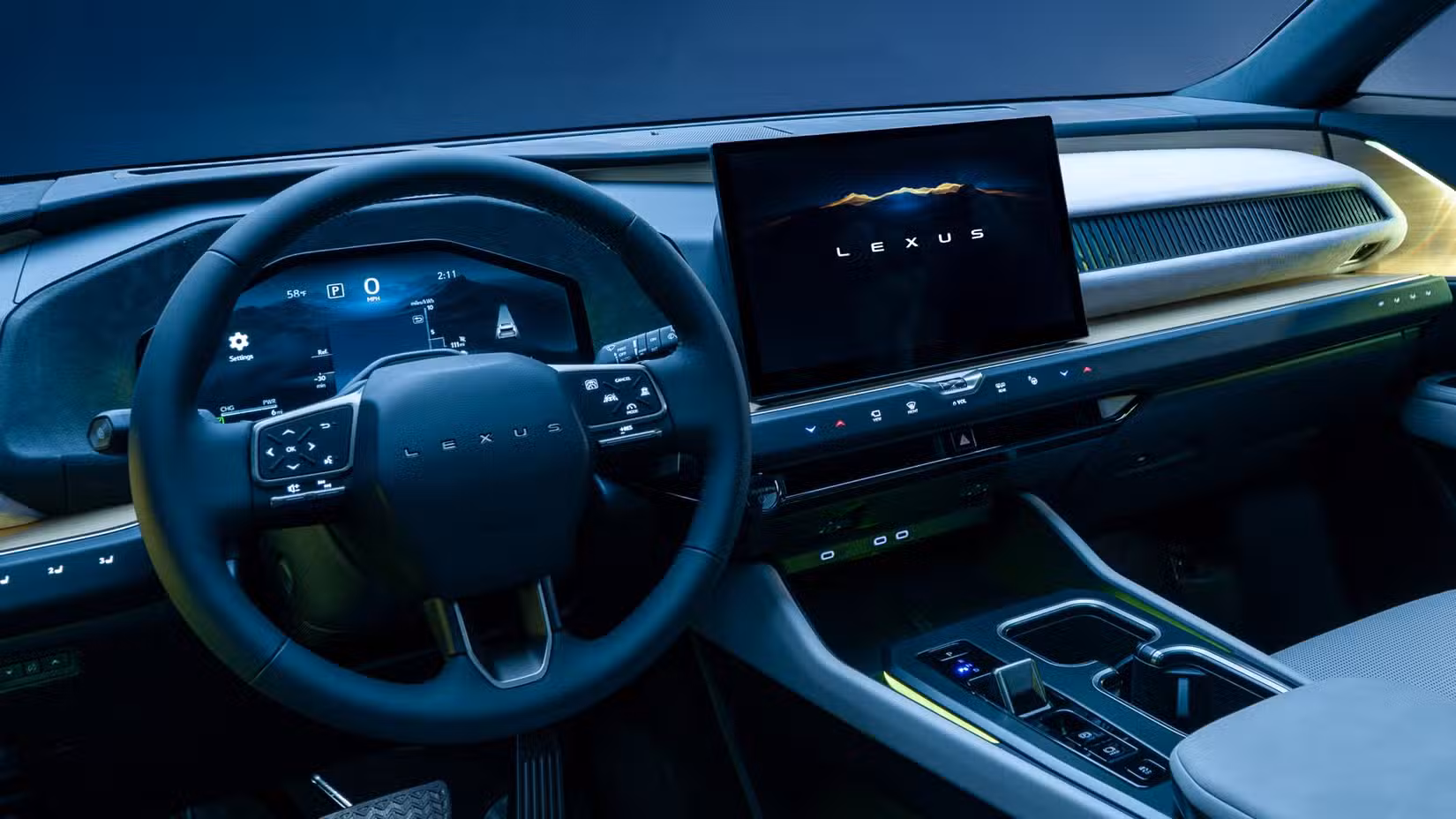2027 Lexus TZ interior shot showing dash