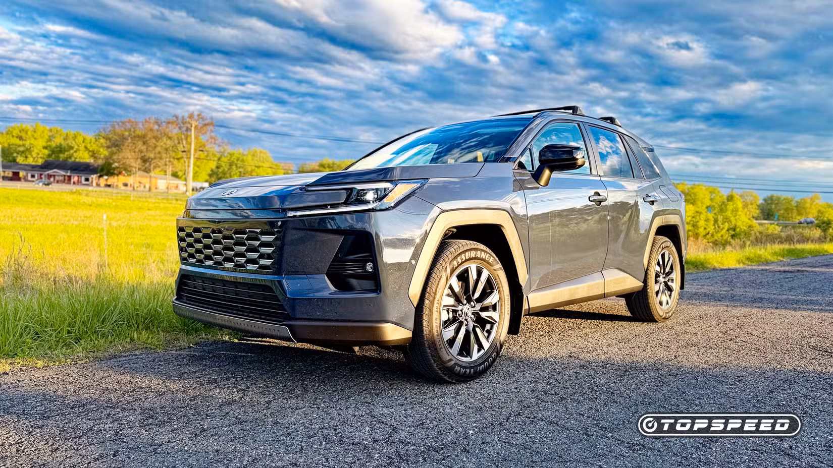 2027 Toyota RAV4 front 3/4 shot parked on the road