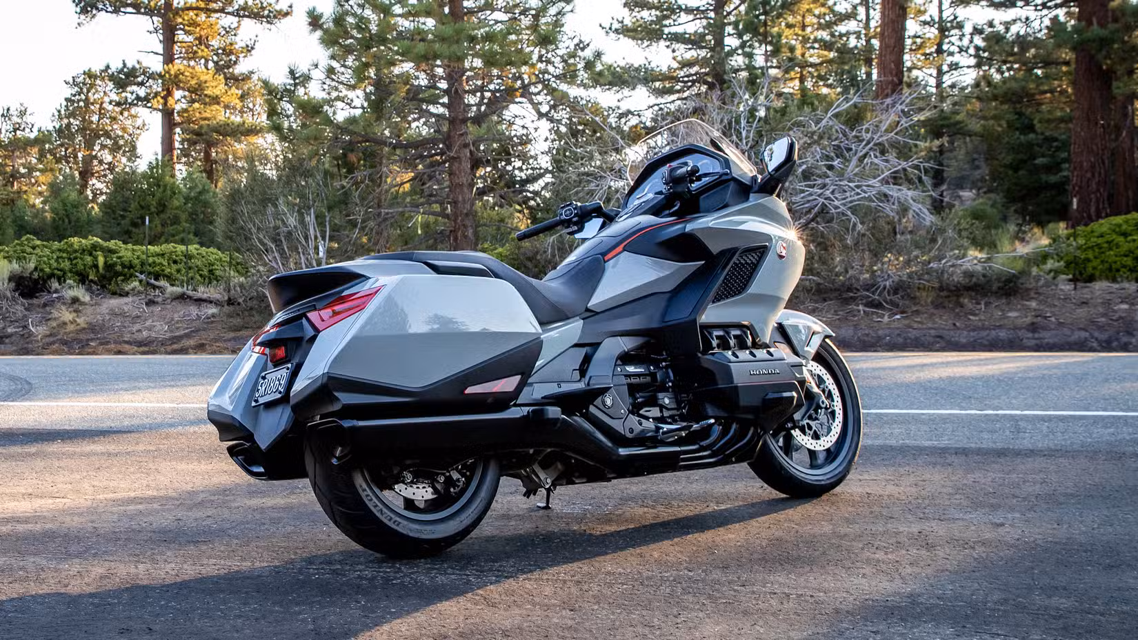 Gray 2021 Honda Gold Wing DCT on the kickstand