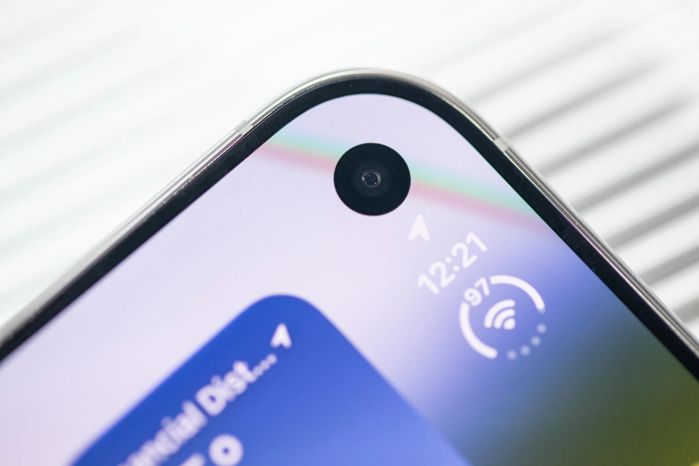A close-up of the front camera on the iPhone Duo.