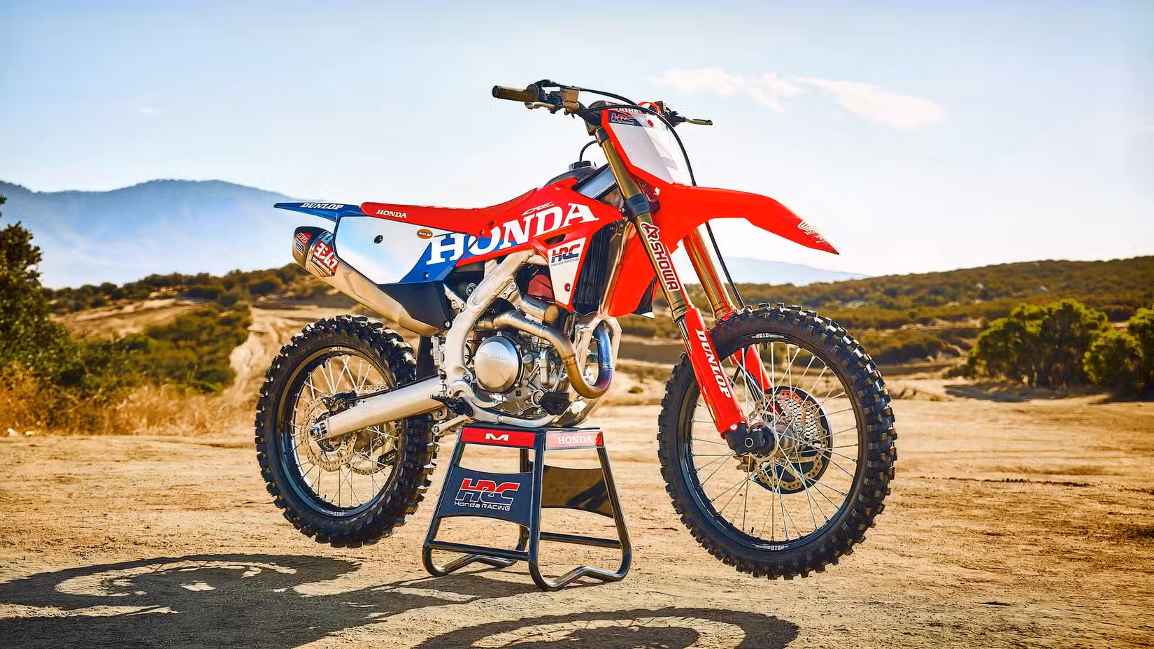 2027 Honda CRF450R HRC WORKS EDITION static shot on paddock stand