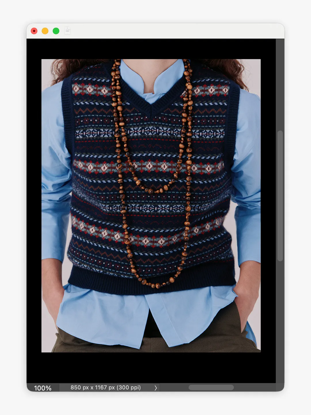 Image may contain Accessories Jewelry Necklace Blouse Clothing Vest Long Sleeve Sleeve Adult and Person