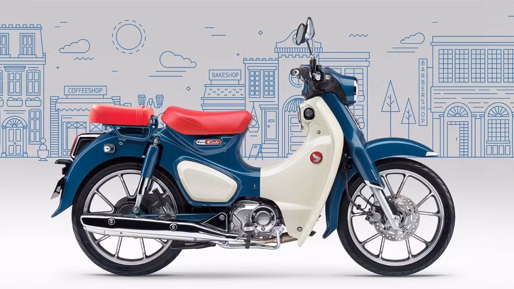 Honda Super Cub studio shot of right side