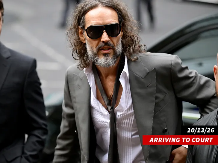 russel brand arrivving to court getty