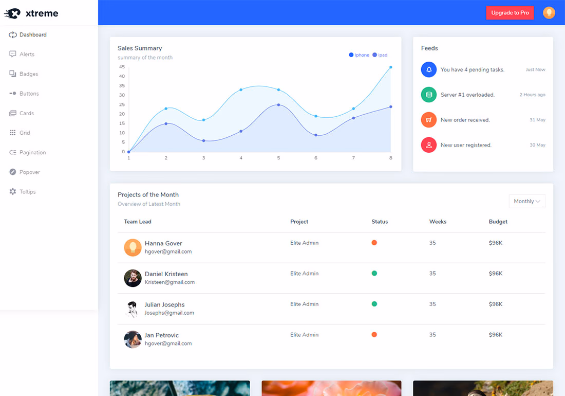 Xtreme React Admin Lite - Free Reactstrap admin template with Material icons