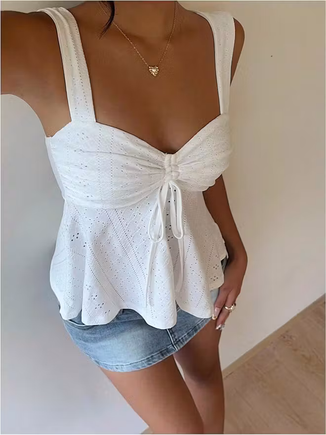Milumia Eyelet Tank Top