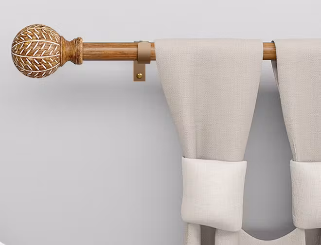 QDWIS Wood Curtain Rod